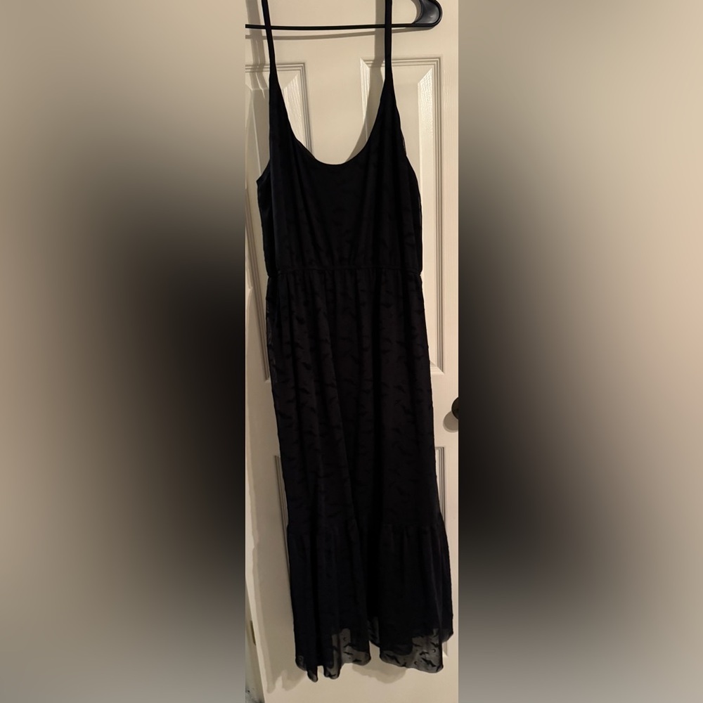 Em & Sprout Black Bats Thin Spaghetti Strap Mesh Maxi Dress Size X-Large XL